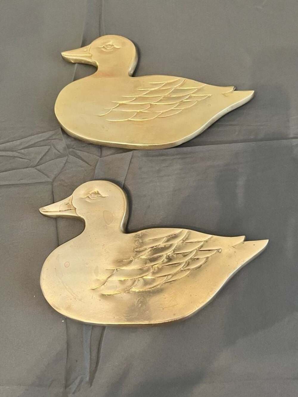 Vintage Penco Solid Brass Duck Trivets, Set of 2